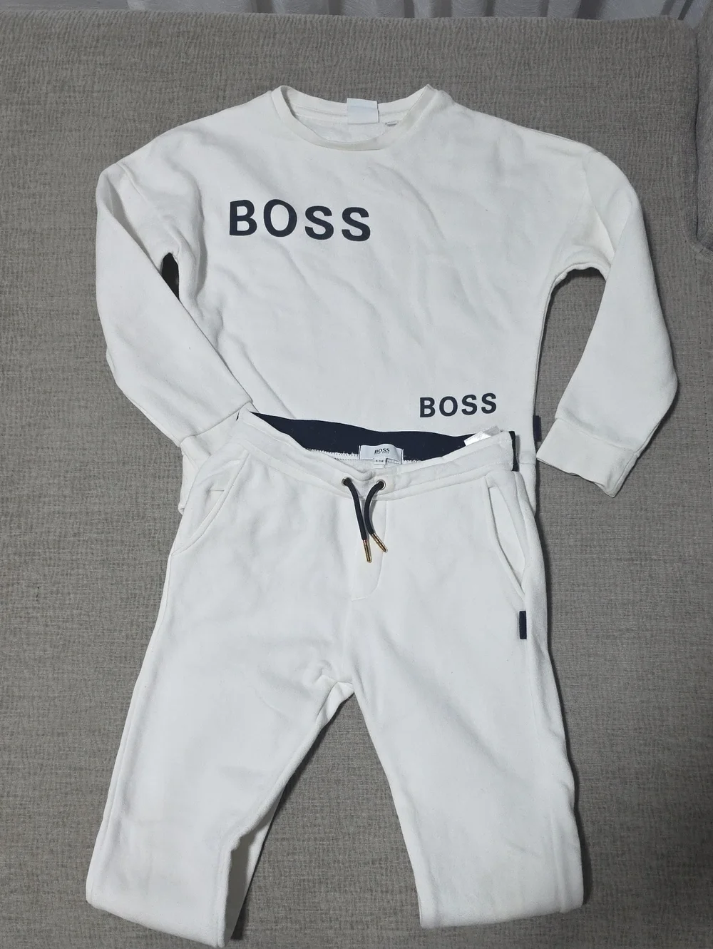BOSS White Kids Sweatshirt & Joggers Set